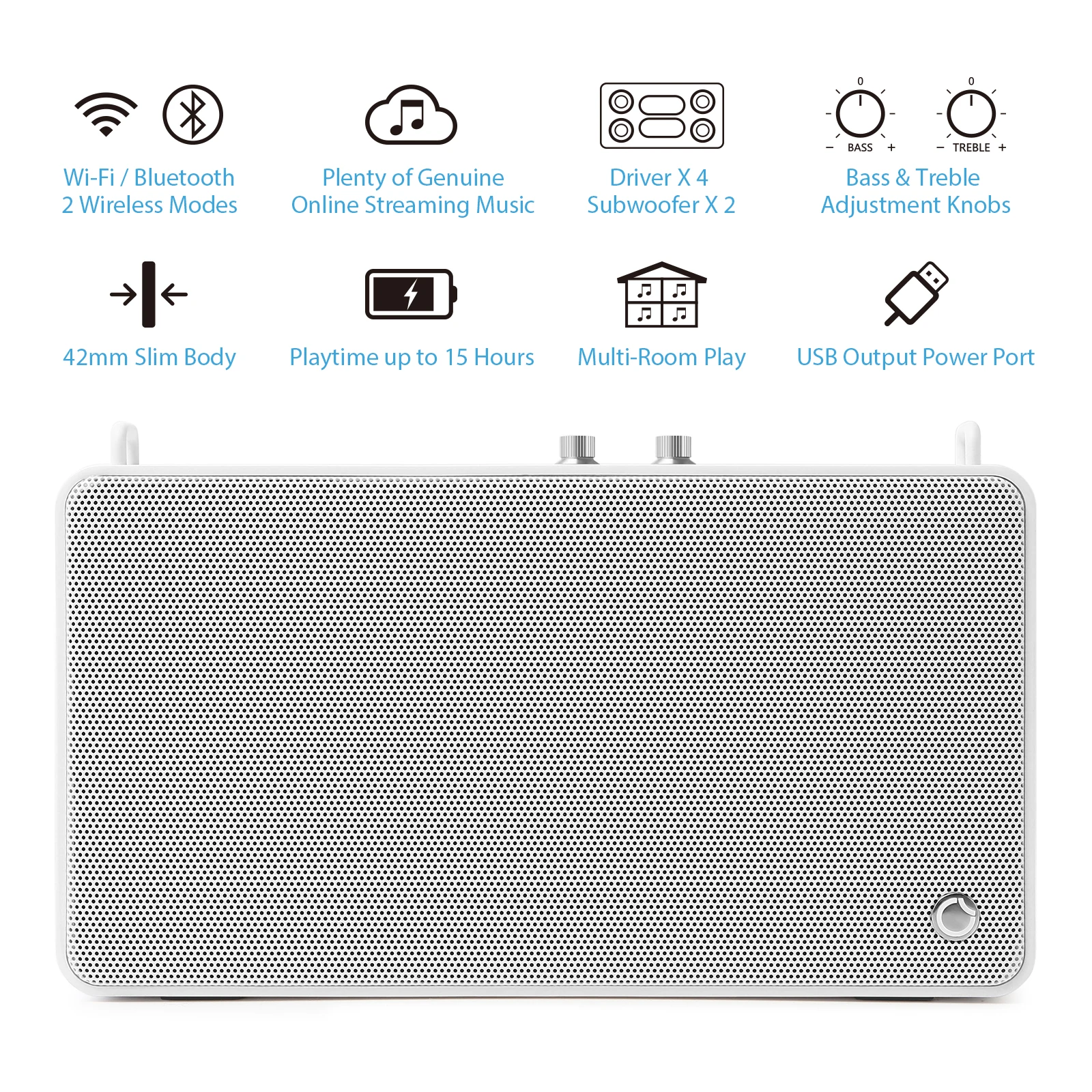 GGMM E5 Портативный Bluetooth Динамик AUX Wi-Fi 20 Вт сабвуфер Колонка HD 6 драйвер квадратный громкий Динамик громкой связи Bluetooth гарнитура для компьютера телефона 15 часов