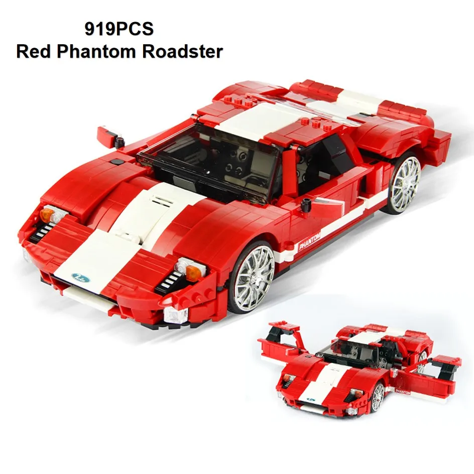 

Super Racing Car Red Phantom Roadster Model Building Blocks Speed Champion Toys for Children Technic Bricks Kids Gift