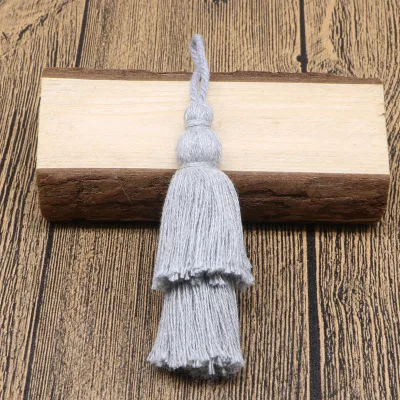 Light gray 12 см длинная хлопковая кисточка 2 слоя дизайн цветная кисточка для поделок телефон подвеска брелок подвесной мешок украшение одежды 1 шт - Цвет: Light gray