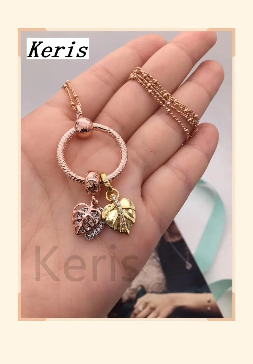 

Keris Store High Quality Reproduction 1:1 100% Silver Ring Vintage Leaf Necklace With Free Package