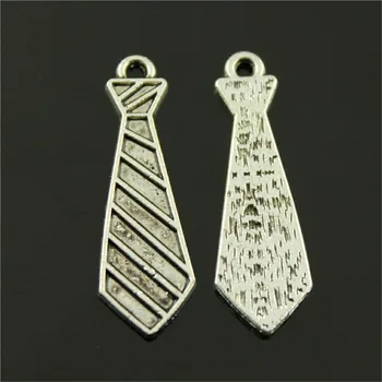 

30pcs Bow Tie Pendant Charms For Jewelry Making 2 Colors Antique Bronze Antique Silver Color Tie Charms Charm Men Tie 30x9mm