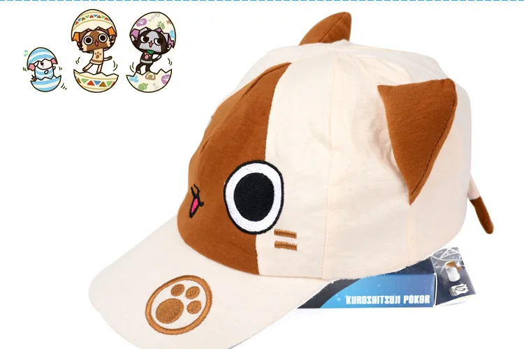 Игра Monster Hunter Airu Cat Kawaii Милая шляпа, бейсбольная кепка регулируемая Наружная повседневная подарки косплей аксессуары реквизит