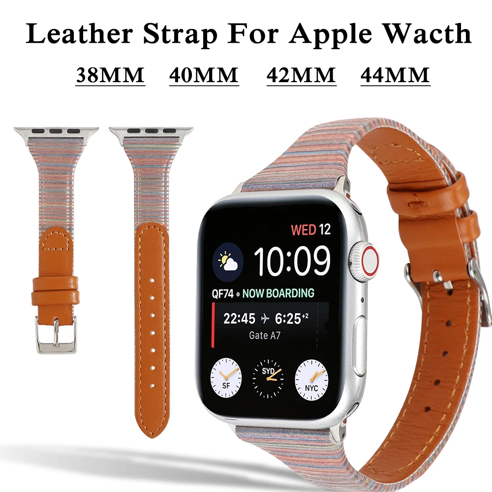 Модный ремешок для Apple Watch 5, 4, 3, ремешок 44 мм, 40 мм, 42 мм, 38 мм, высококачественный ремешок из натуральной кожи для iWatch 4, 5