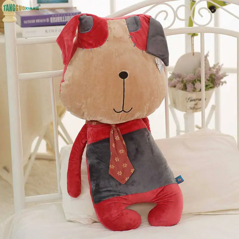 80 см Pippi собака мягкие игрушки-подушки мягкие игрушки в виде животных с плюшевой набивкой собака дети игрушка Диван спинка заднего сиденья День рождения Рождественский подарок - Цвет: Серый