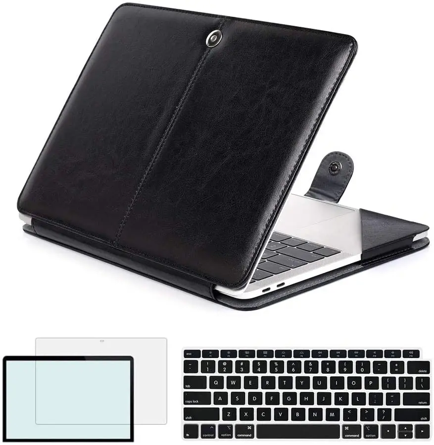 

Premium PU Leather Case for Macbook Air Pro Retina 11 12 13 15 16 Business Smart Holster Book Folio Protective Stand Cover