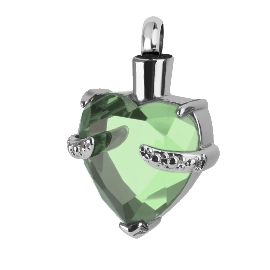 Crystal Rhinestone Heart Cremation Jewellery Ashes Urn Pendant Keepsake Necklace Stainless Steel