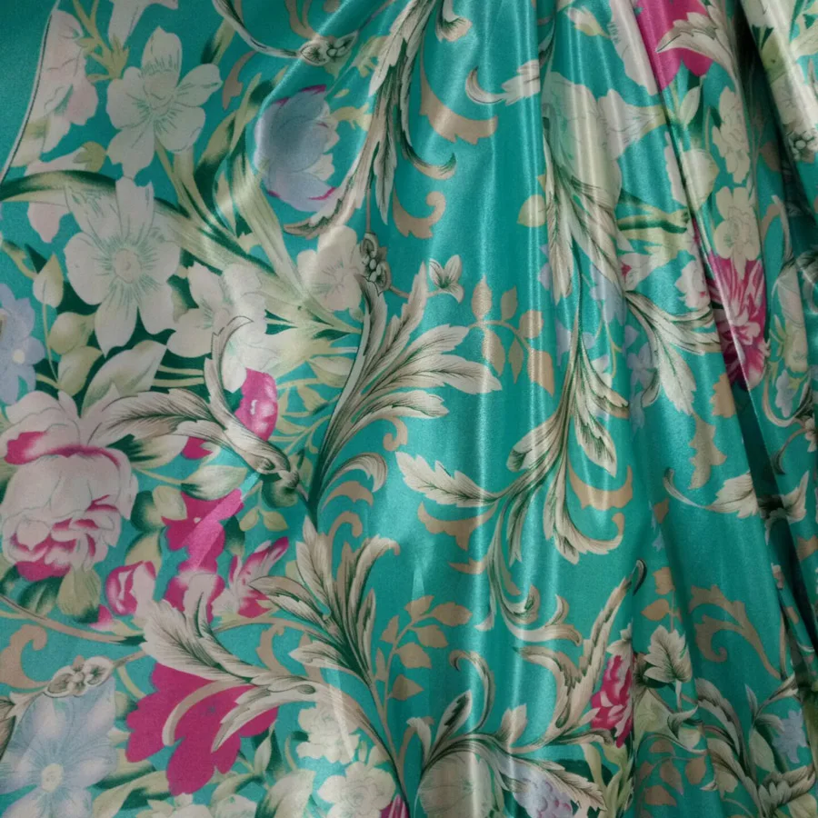 ON SALE Satin Fabric Craft Printed Ribbon Material Glossy Charmeuse Polyester Tilda Scarf Material - Color: 10