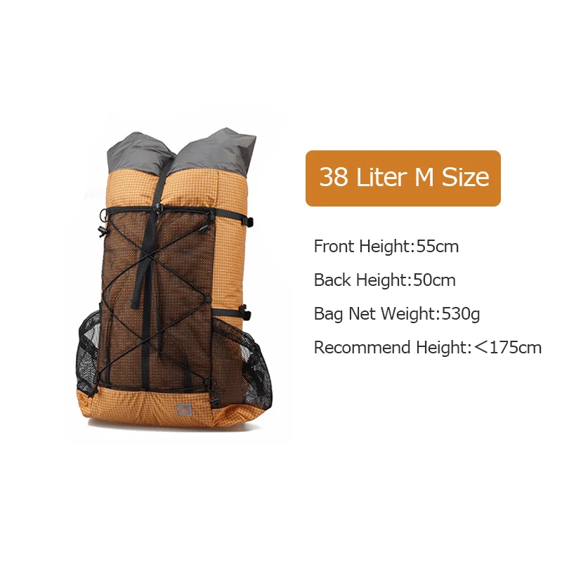 3F UL gear 38L 26L легкий мягкий рюкзак для походов рюкзак дорожная сумка пенопластовый коврик для альпинизма кемпинга - Цвет: 38 Litre M Size Oran