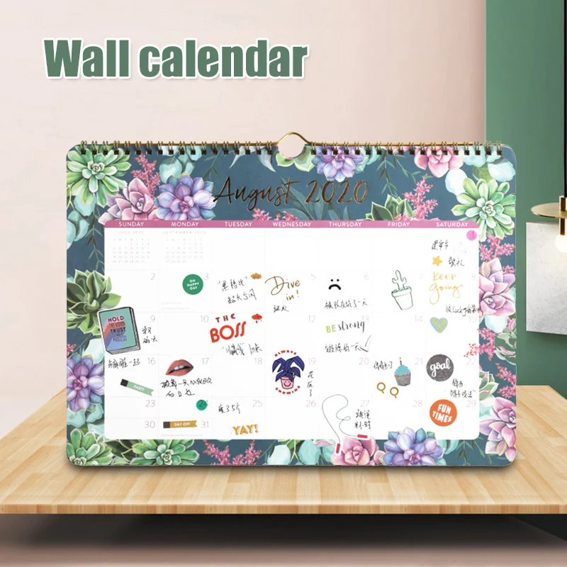 

2021 Desk Calendar Elegant Desk Wall Calendar with Classic Floral Decoration KQS8