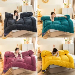 Colchón Tatami plegable y suave, cómodo, de felpa, doble, cálido, para invierno