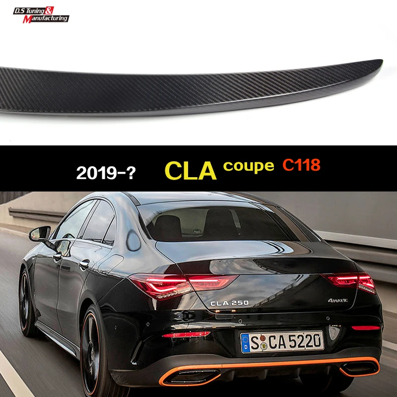 

Real Carbon Fiber Car Tail Box Wing Compatible for Mercedes CLA CLass 2019- W118(C118) 4-Door Sedan Car Styling Spoiler
