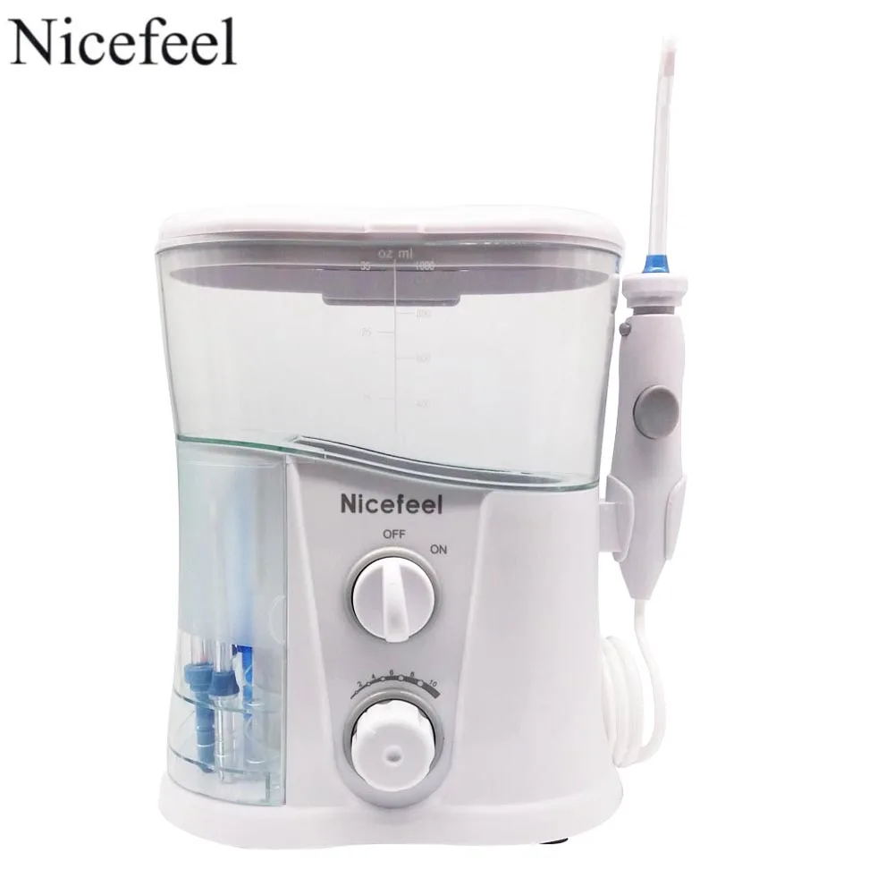 Ирригатор полости рта Nicefeel с резервуаром для воды 1000 мл + 7 насадок регулируемым