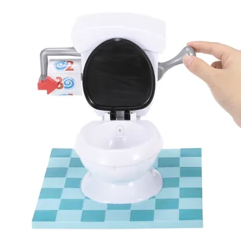 

Spray Water Toilet with Flush Sound Effects Tricky Sprinkler Game for Child and Parents Early Educational Toys