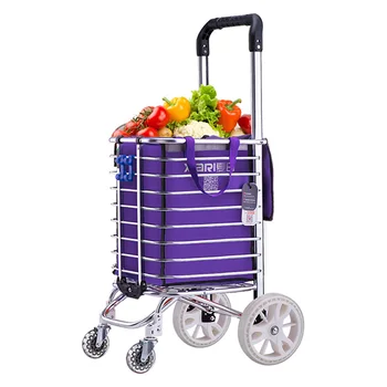 

Grocery Cart Small Cart Home Shopping Cart Collapsible Light Portable Old Man Trolley Trolley Cart Trailer