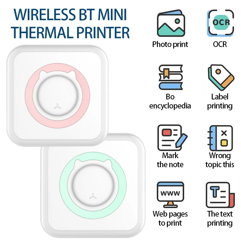 Карманный термопринтер 58 мм беспроводной Bluetooth Android IOS | Компьютеры и офис