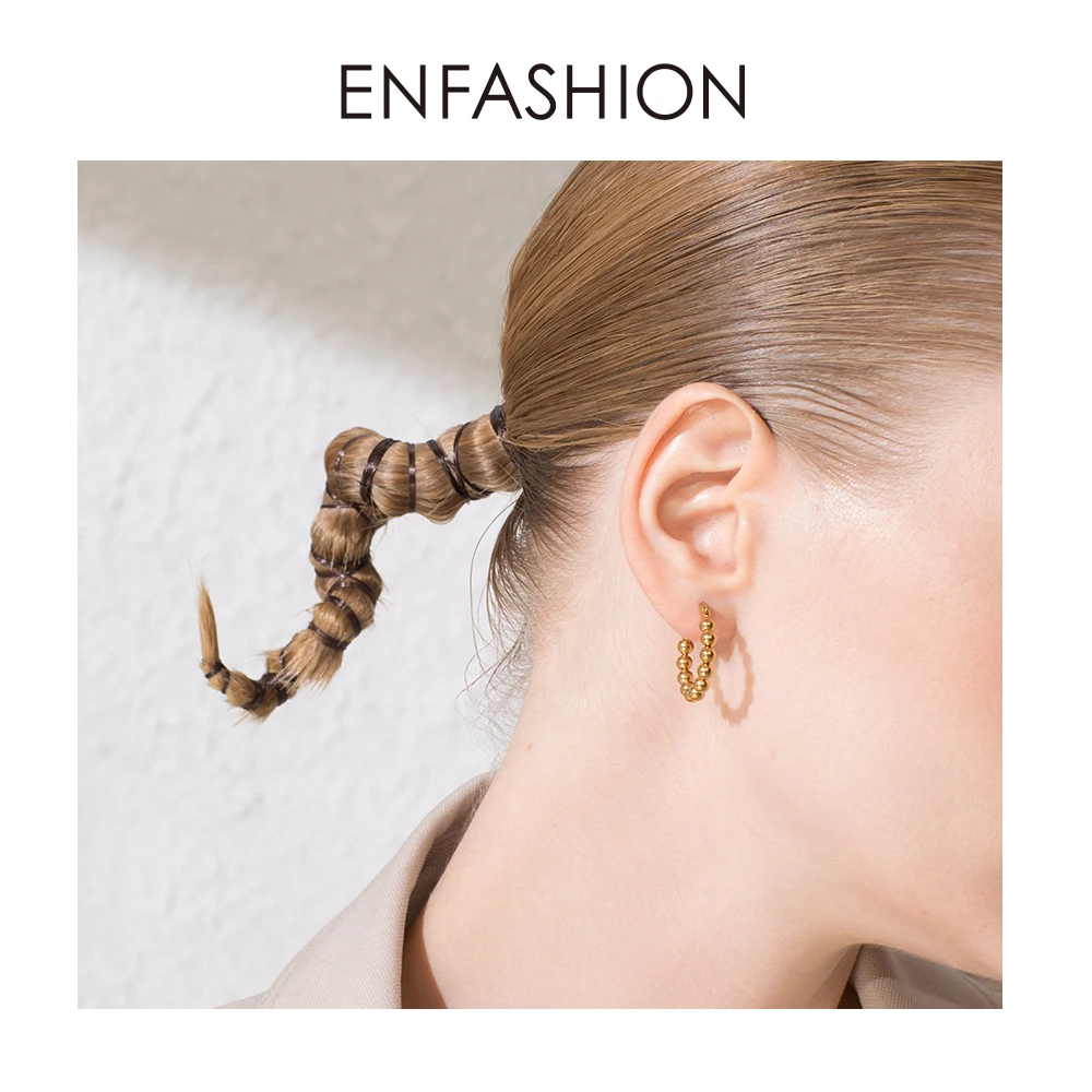 ENFASHION маленький металлический шар серьги кольца для женщин Золотой Цвет