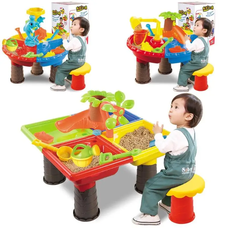 incredible  Kids Summer Beach Play Sand Table Bucket With Sand Sets Sandbox Children Beach Party Game Toys Sand