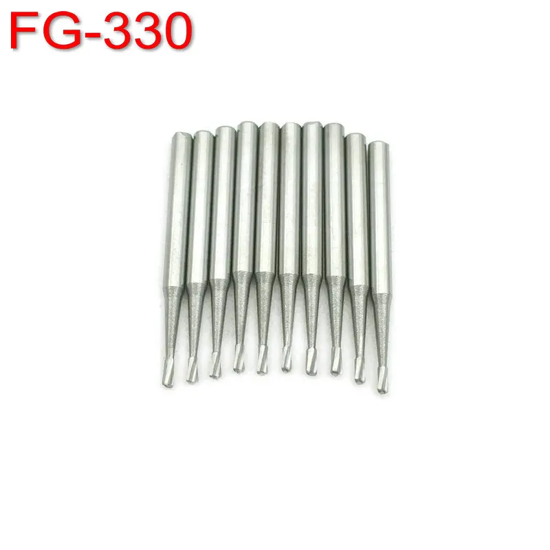 10 шт./упак. Dental Tungsten Steel Карбид Боры Бур сверло 19 мм Длина высокоскоростные боры FG330