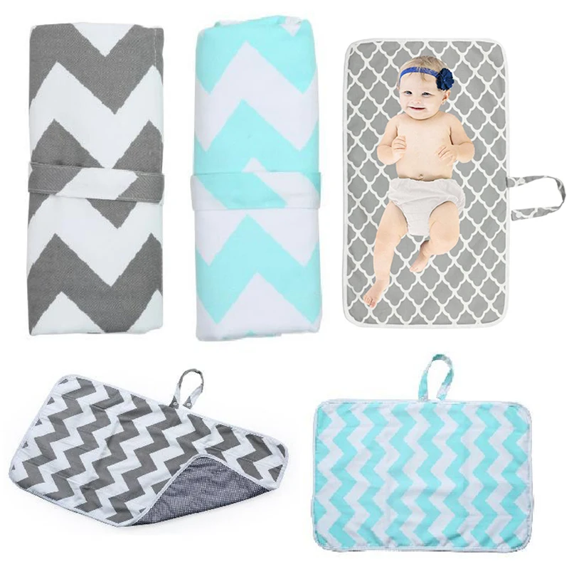 

Baby Portable Foldable Washable Compact Travel Nappy Diaper Changing Mat Pattern Waterproof Toddler Floor Mat Change Play Pad