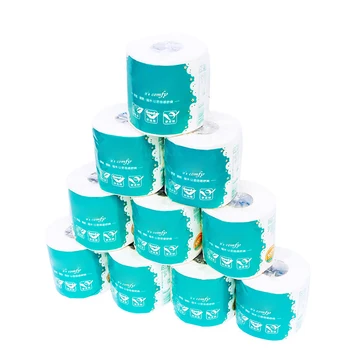 

1 pack 10 rollsTissue paper napkins toilet paper 4-layer printed core roll paper house hold roll paperwood pulp toilet paper
