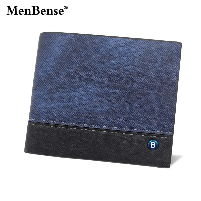 Blue Bense мужской кошелек премиум-класса, короткий кошелек из искусственной кожи, мужской кошелек, кошелек для монет, мужской держатель для карт, повседневный модный мужской кошелек - Цвет: Blue