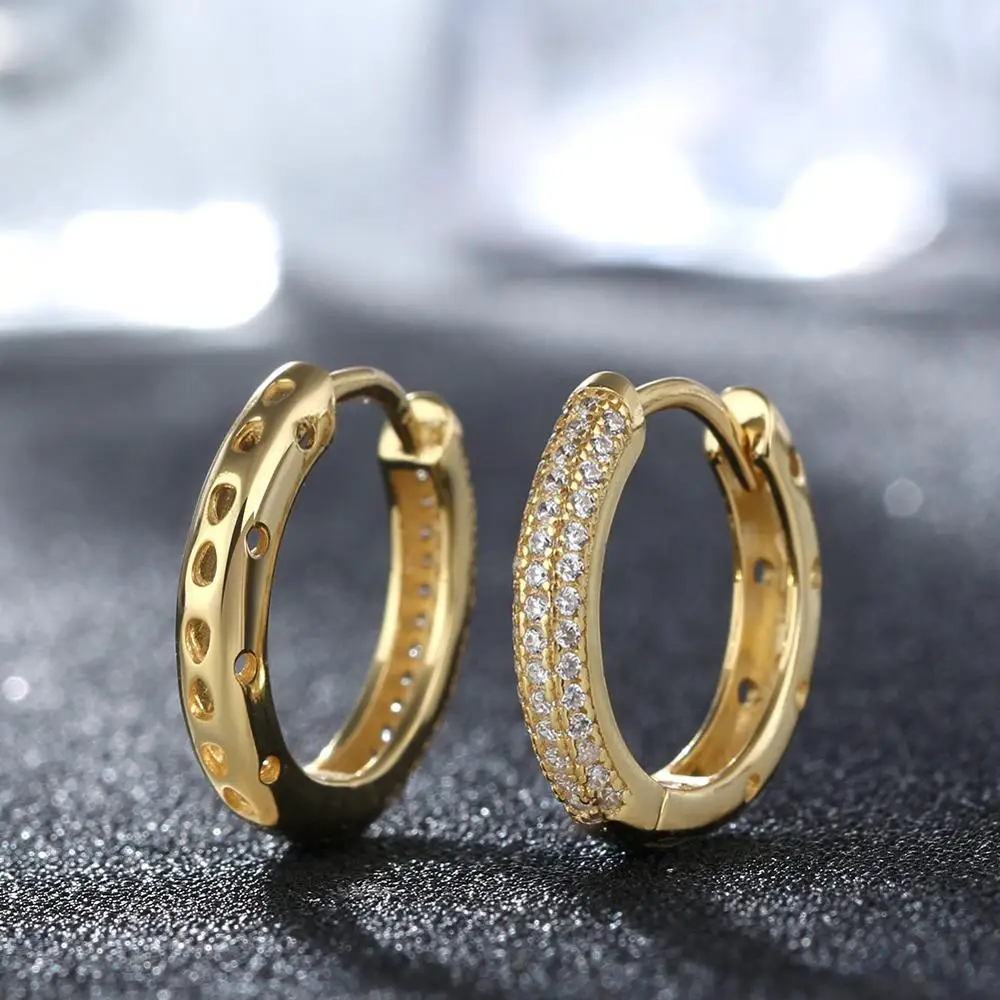 Effie queen, женские серьги-кольца из стерлингового серебра, блестящие, AAA, кубический циркон, серебряный цвет, S925, вечерние, свадебные серьги, TSE19