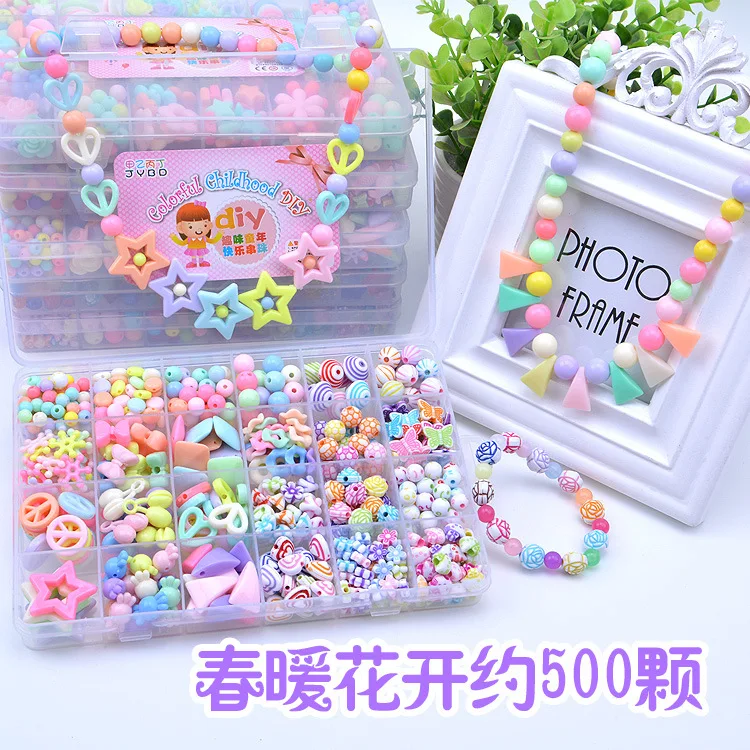 500pcs DIY Handmade Beaded Toy with Accessory Set Children Creative Girl diy Weaving Bracelet Jewelry Making girl Toys - Цвет: 2