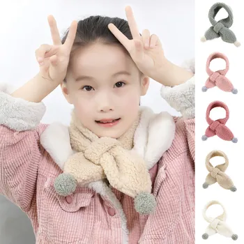 

Autumn Winter Solid Color Warm Cashmere Wraps Neck Soft Children Kids Boys And Girls Knitted Keep Warmer Wraps Scarf Scarves