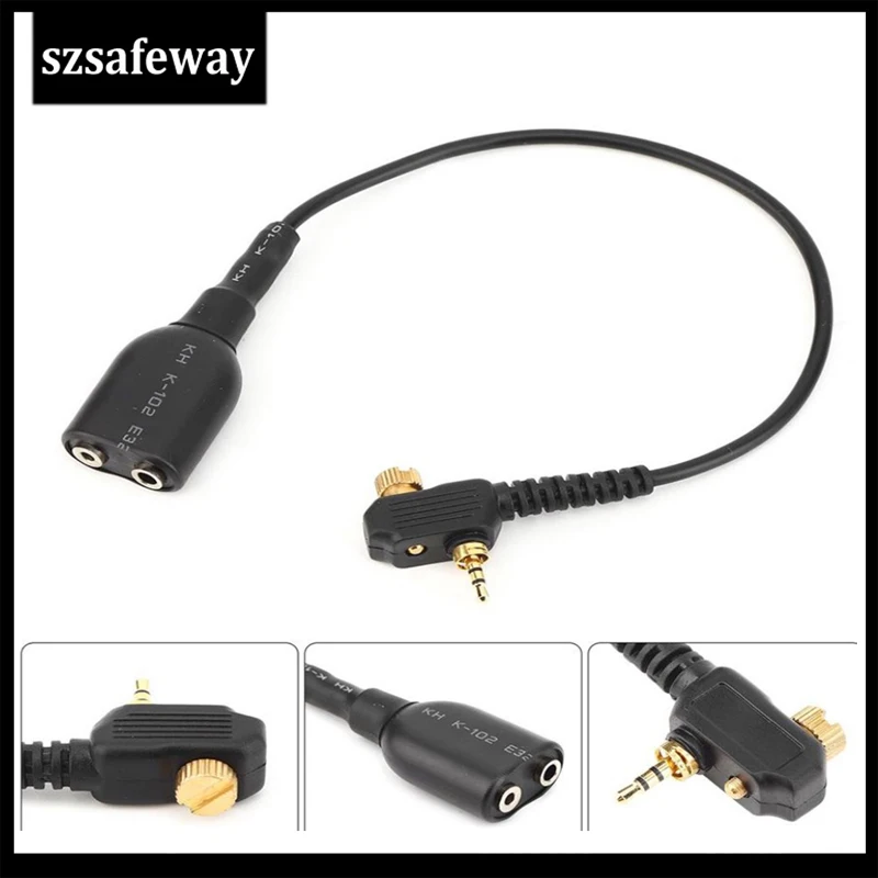 Reducido Cable adaptador de Audio para Walkie Talkie Motorola MTH800 MTH850 MTP850 MTS850 para auriculares de 2 pines UV-5R K ezYoMZ3mn91