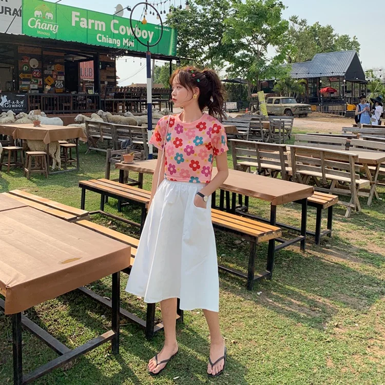 

Photo Shoot 2019 WOMEN'S Dress New Style ~ Versatile Solid Color A- line Skirt