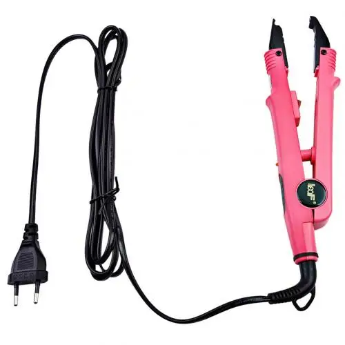 Pink EU Plug Профессиональный утюжок для наращивания волос, инструмент для кератинового склеивания, термоконнектор, Штепсель для ЕС/США - Цвет: Pink EU Plug