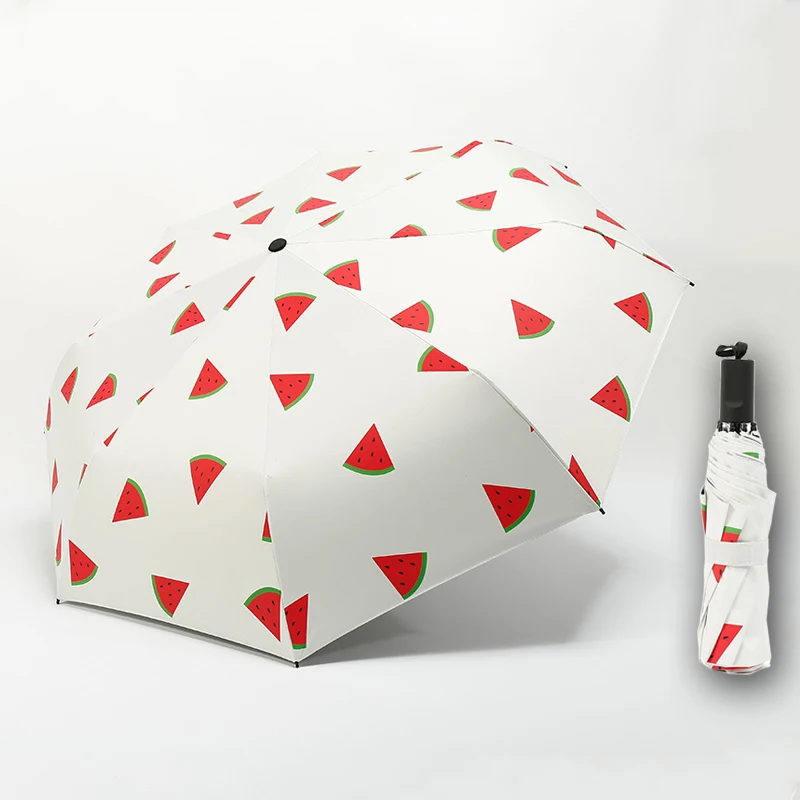 

New Umbrella Rain Women Folding Umbrellas Windproof Black Coating Anti UV Parasol Girl‘s Umbrella