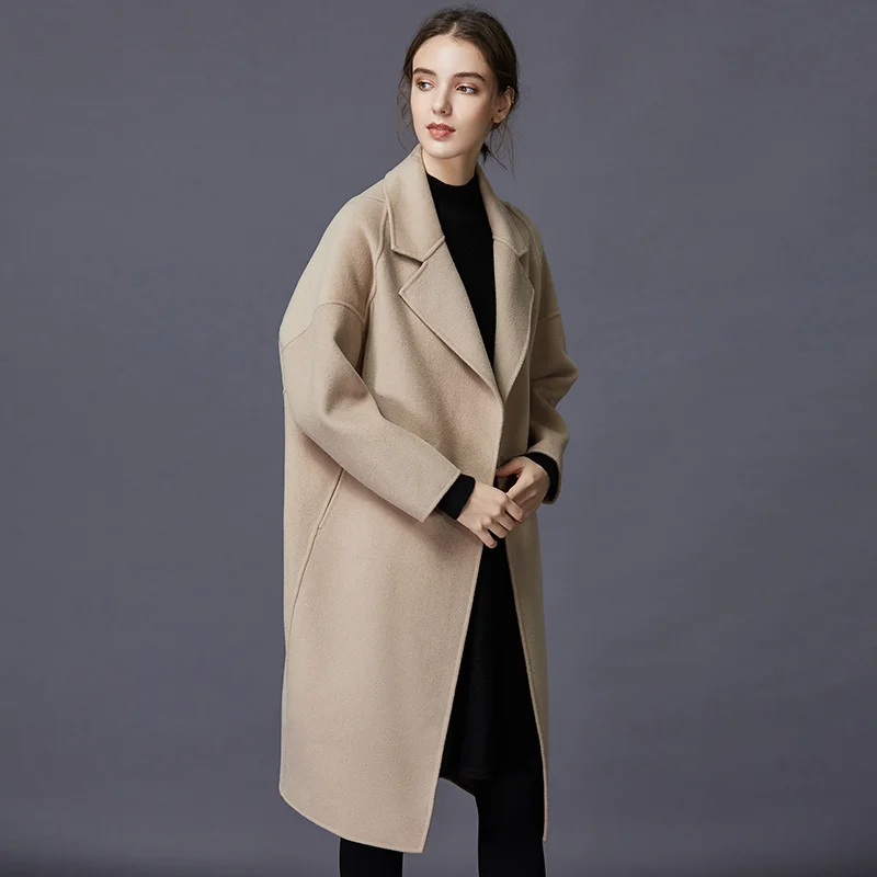beige AYUNSUE шерстяное пальто зимняя куртка женская двухсторонняя шерстяная куртка и куртки Женское корейское длинное пальто Abrigo Mujer MY3777 - Цвет: beige