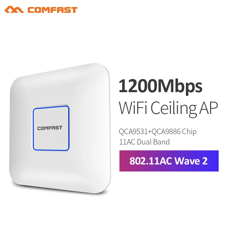1200 Мбит/с 2 4G/5 8G двухдиапазонный 802.11AC для помещения потолочное крепление точка