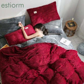 

Thicken Warm Velvet Duvet Cover,Single/Twin/Full Size Comforter cover, Queen King Size Duvet Cover Set,Luxury Winter bedding Set