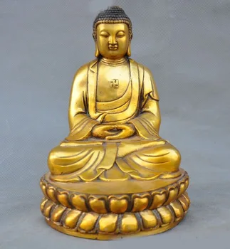 

wedding decoration Chinese Buddhism bronze gilt Sakyamuni Shakyamuni Amitabha Buddha statue