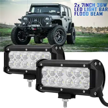 

7inch 36W 6000K LED Car Work Light Bar Flood Offroad Fog Lamps for SUV ATV 4WD Daytime Running Lights Bulbs for Cars Auto