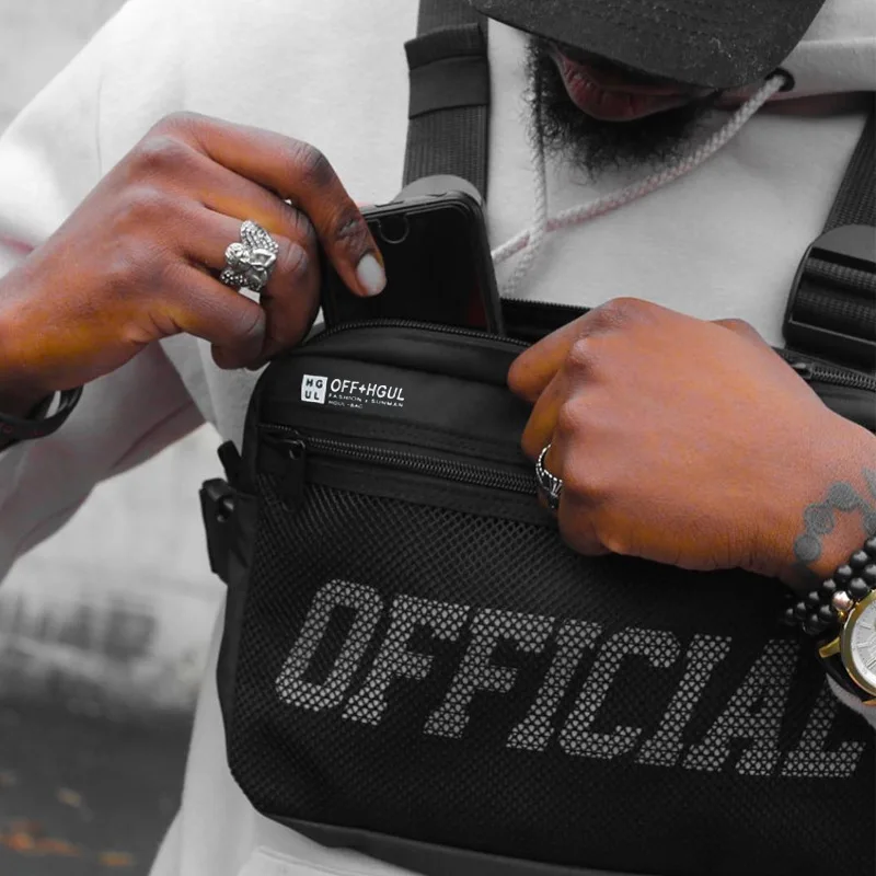  Streetwear Men Bag Tactical Vest Hip Hop Style Crossbody Chest Bags Packs for Women 2019 Fashion Pu - 4000084001932