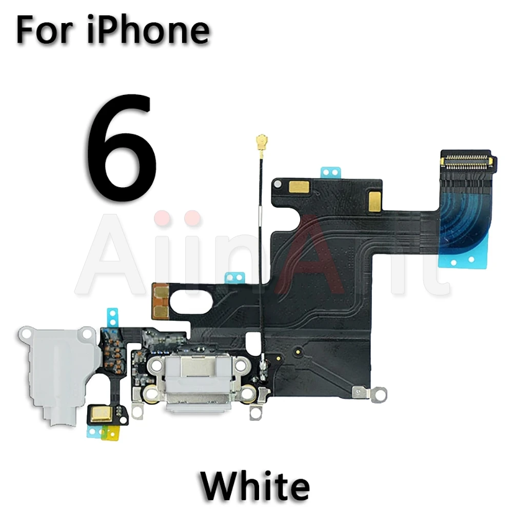 Нижний usb-разъем для зарядного устройства для iPhone 5, 5S, 5c, SE, 6, 6s Plus, док-станция для зарядки, шлейф для замены - Цвет: For iPhone 6 White
