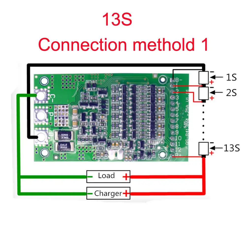 BMS 6S 7S 8S 9S 10S 11S 12S 13S 4,2 V 25A Регулируемый BMS литий-ионный аккумулятор 18650 модуль защиты PCB PCM