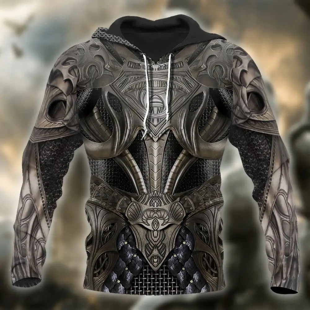 

3D Printed Knight Medieval Armor Men hoodies Knights Templar Harajuku Fashion hooded Sweatshirt Unisex Casual jacket Hoodie QS22