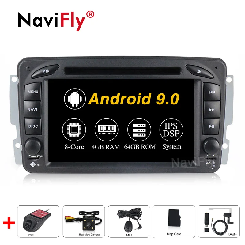 

DSP IPS Eight core 4G RAM 64G ROM Android9.0 2Din Autoradio For Mercedes/Benz/CLK/W209/W203/W208/W463/Vaneo/Viano/Vito FM