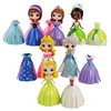 6 unids/lote magia Clip figuras de princesas Q Posket Magiclip vestido blanco nieve enredado dormir belleza juguetes en miniatura de PVC regalo ► Foto 3/5