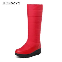 Г. Женские зимние сапоги до колена повседневные сапоги зимние сапоги на плоской подошве ботинки на платформе женская теплая обувь на пуху HX-99