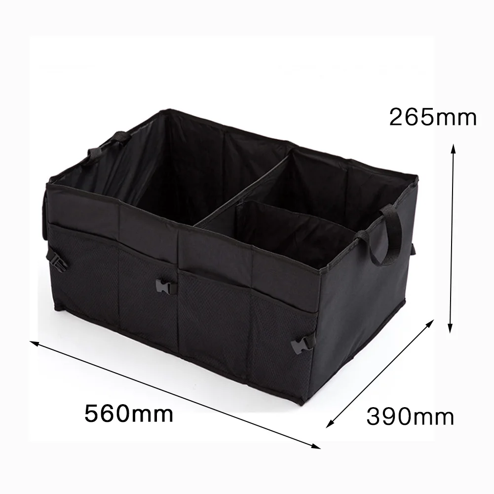 Портативный универсальный автомобильный органайзер для багажника, Универсальный складной ящик для хранения, многосекционный автомобильный черный ящик для хранения