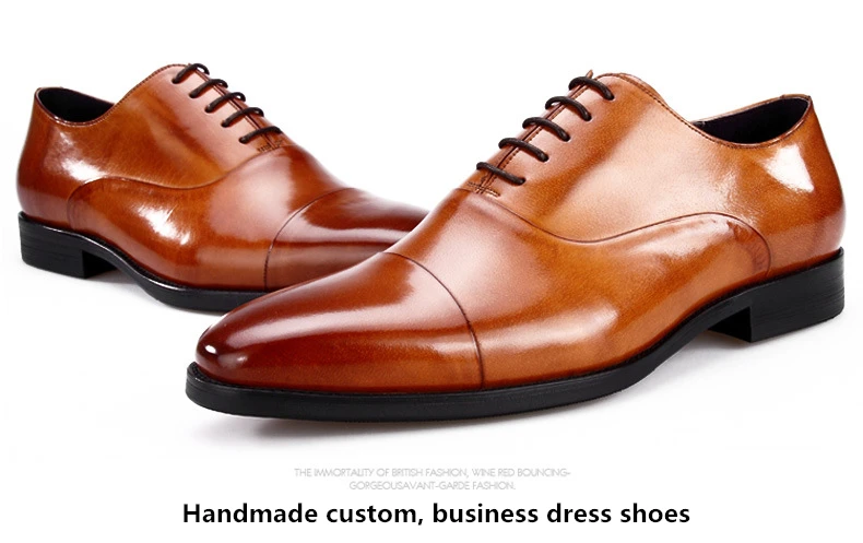 Mens Formal Shoes Genuine Leather Oxford Shoes For Men Italian Handmade Dress Shoes Wedding Shoes Laces Leather Brogues