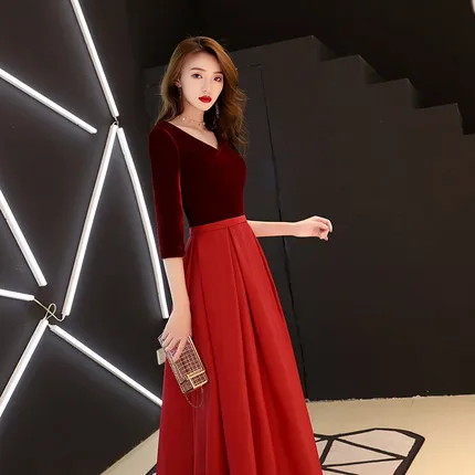 

Dress for Toast Bride Autumn & Winter 2019 New Style Red, Long Thick Long Sleeve Marriage Evening Dress Women's Back Door Servic