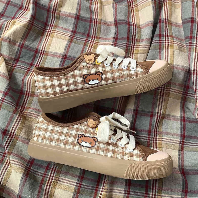 plaid canvas shoes