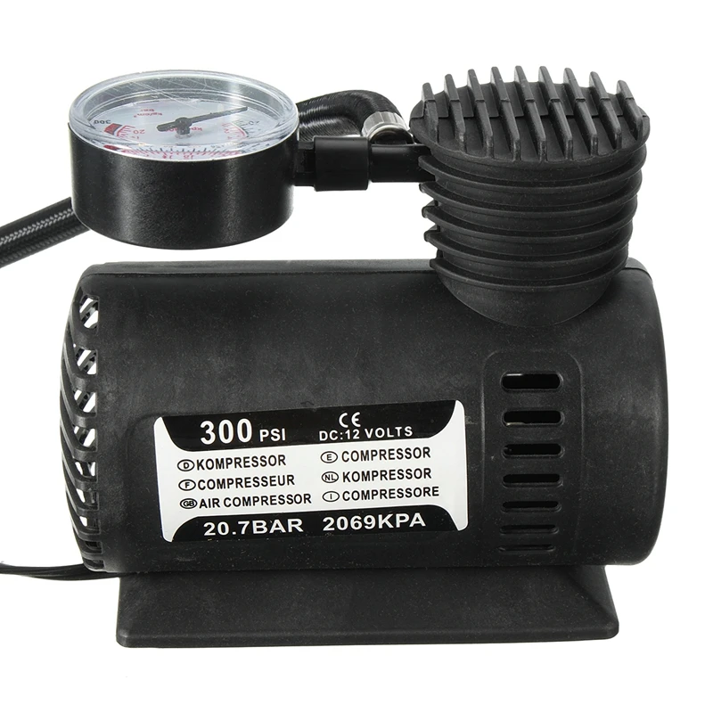 300 Psi 12V портативный автомобильный шиномонтажный мини воздушный компрессор футбольный баскетбольный шар плавательный Электрический насос кольцевой воздушный насос