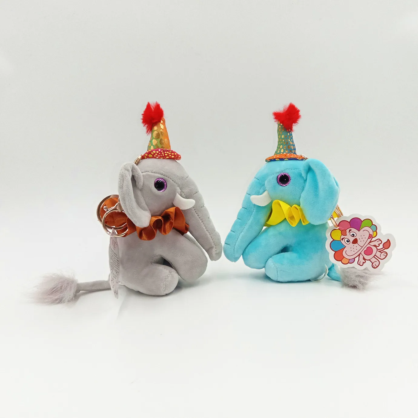 

13cm Little elephant key chain schoolbag with plush toy little doll